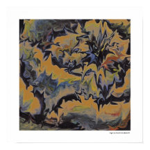 Arte Fino Pop Abstrato Legal Retro Azul Escuro Ama