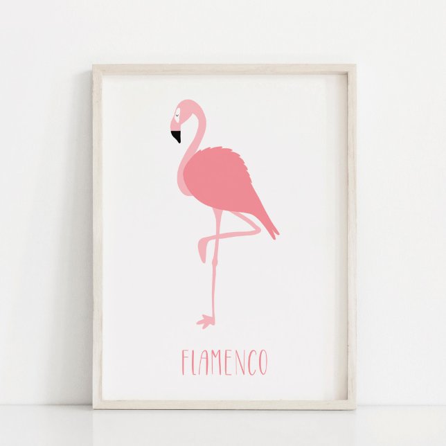 Poster Arte Flamingo Rosa Moderna (Criador carregado)