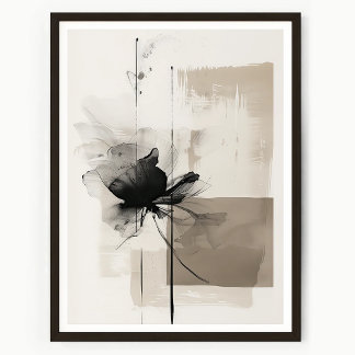 Poster Arte Floral Abstrata Moderna para Parede