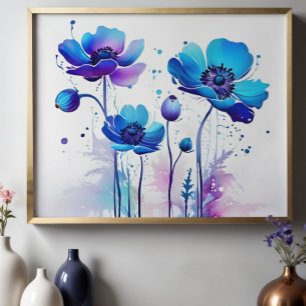Poster Arte Floral Abstrata Moderna, Pintura Contemporâne