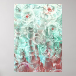 Poster Arte Floral Abstrata Pintada à Mão
