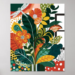 Poster arte floral abstrato