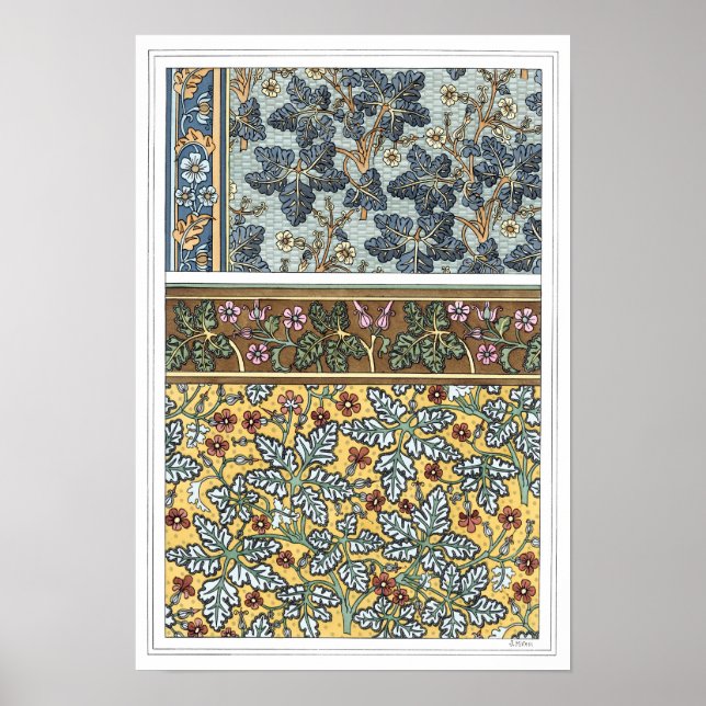 Pôster Arte Floral Antiga Moderna Flores de Gerânio Selva (Frente)