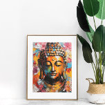 Poster Arte Floral Buda Colorida<br><div class="desc">Poster de Arte Floral Buda Colorida</div>