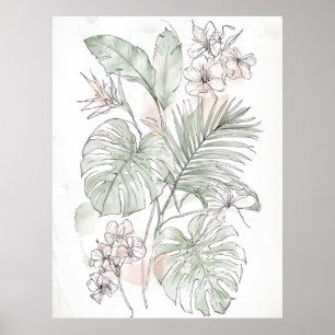 Poster Arte Floral Calma e Folhas na Parede – Presente pa