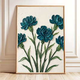 Poster Arte Floral de Cravo Minimalista em Tela