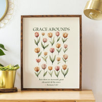 Arte floral de parede cristã com abundância de gra