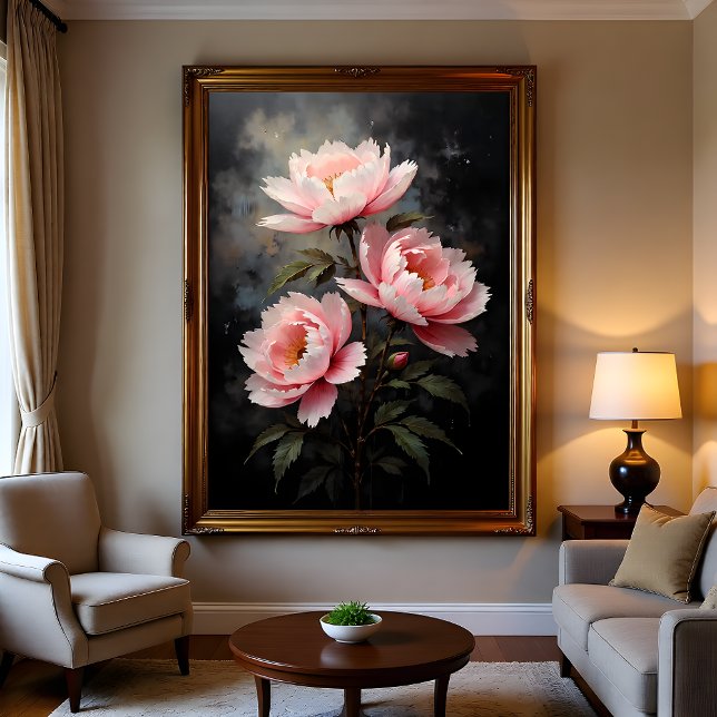 Pôster Arte Floral de Peônia (Criador carregado)