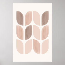 Poster Arte floral escente Scandi Folhas Geométricas ou F