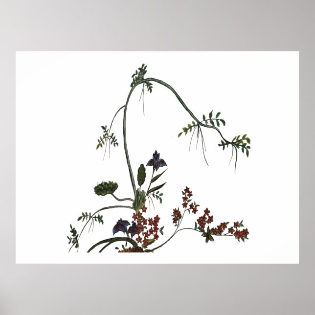 Poster Arte Floral Flor Japonesa (Frente)