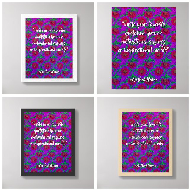 Poster (Arte Floral/Flores Vermelhas) Crie Sua Própria Ci (Custom Floral Quote Art
)