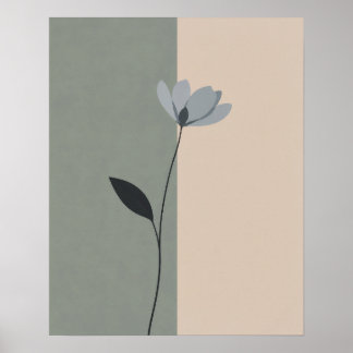 Poster Arte floral minimalista para casa 
