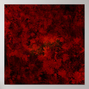 Poster Arte floral / padrão de flores moderno e legal