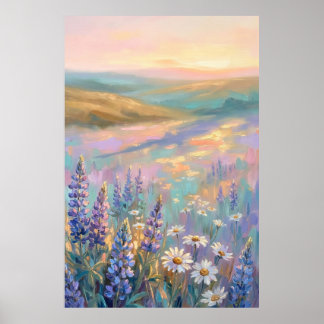 Poster Arte Floral Pastel Iridescente