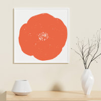 Arte Floral Retrópica em Laranja Vintage e Branco