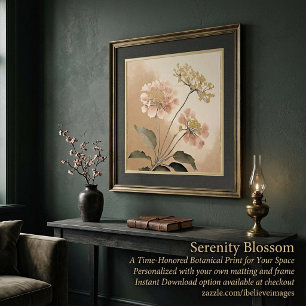 Poster Arte floral rosa vintage