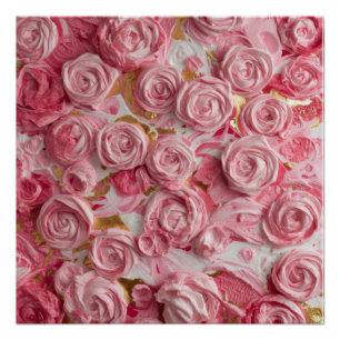 Pôster Arte Floral Texturizada – Design de Flores da Natu