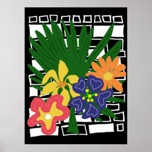 Poster Arte Floral Tropical Ousada