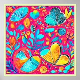Poster Arte Floral Vibrante
