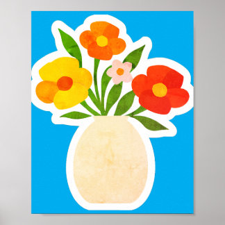 Poster Arte floral vintage para parede baixável