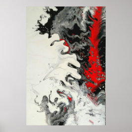 Poster Arte Fluida Abstrata Moderna Vermelha Preta