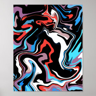 Poster Arte Fluida Abstrata Vibrante