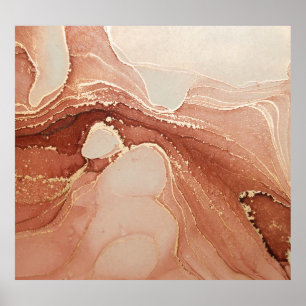 Poster Arte Fluida De Luxo: Fusão De Mármore-Ink