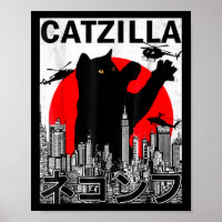 Arte Fofo Catzilla Coisas Japonesas de Gato Para A