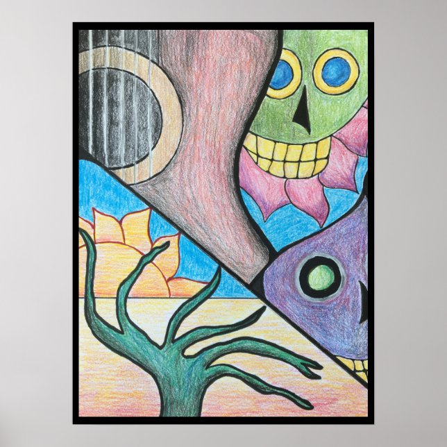 Poster Arte Foliar do Deserto do Sudoeste (Frente)