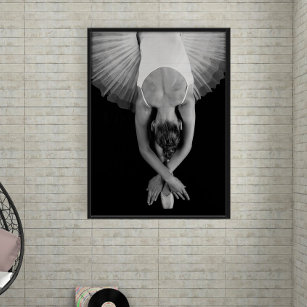 Poster Arte Fotográfica Branca e Preta Moderna Ballerina