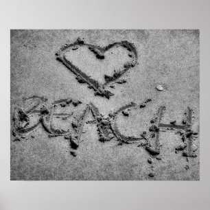 Poster Arte Fotográfica em Preto e Branco da Praia do Am