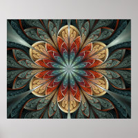 Arte Fractal Abstrato do Jardim Secreto