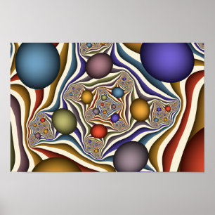 Poster Arte Fractal, Colorida, Moderna, Abstrato