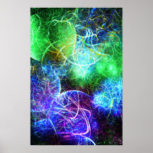 Arte Fractal de Energia Neon Elétrica