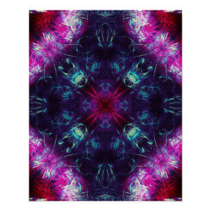 Pôster Arte Fractal de Energia Violeta Cósmica