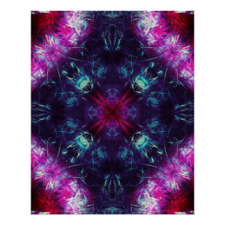 Pôster Arte Fractal de Energia Violeta Cósmica