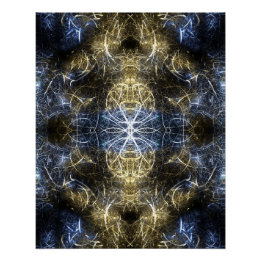 Pôster Arte Fractal de Geometria Sagrada com Plasma Doura