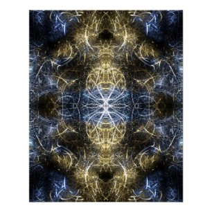 Pôster Arte Fractal de Geometria Sagrada com Plasma Doura