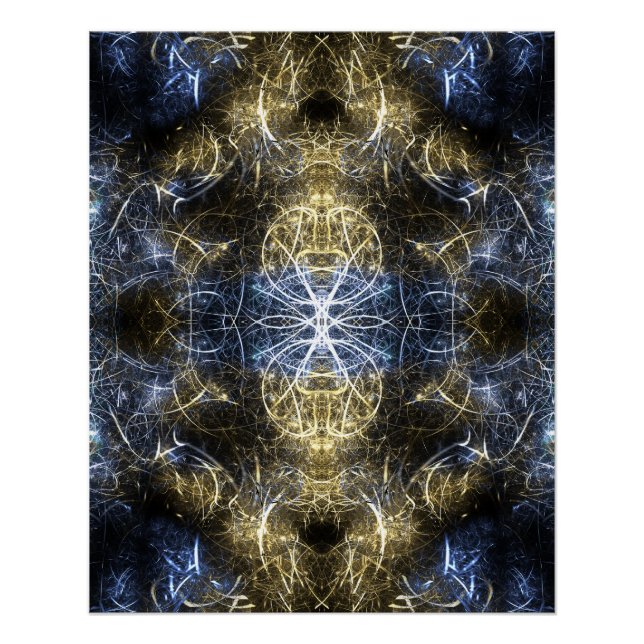 Pôster Arte Fractal de Geometria Sagrada com Plasma Doura (Frente)