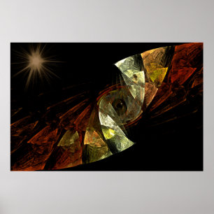 Poster Arte Fractal de Lulas do Mar Profundo