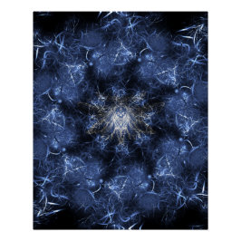 Pôster Arte Fractal de Plasma Azul Elétrico