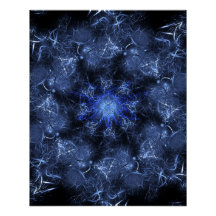 Arte Fractal de Plasma Azul Elétrico