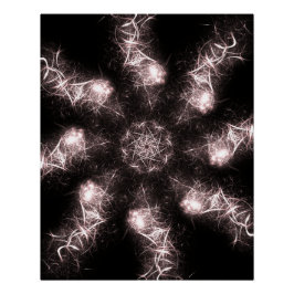 Pôster Arte Fractal de Plasma Relâmpago Branco