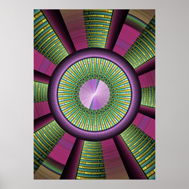 Poster Arte Fractal Decorativa Moderna Arredondada E Colo (Frente)