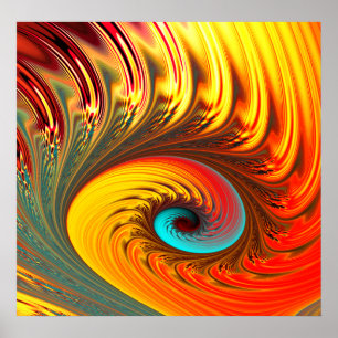 Poster Arte Fractal Fascinante De Fireball