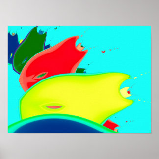 Poster Arte Fractal fina Fruta estranha