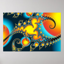 Poster Arte Fractal Fireburst