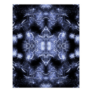 Pôster Arte Fractal Mandala Relâmpago Elétrico