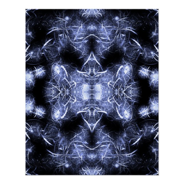 Pôster Arte Fractal Mandala Relâmpago Elétrico (Frente)