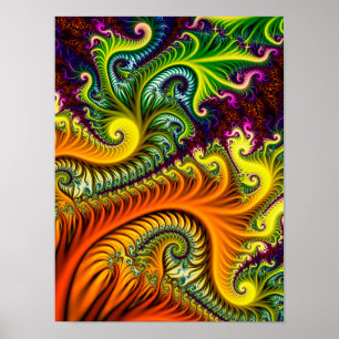Poster Arte Fractal Psicodélica
